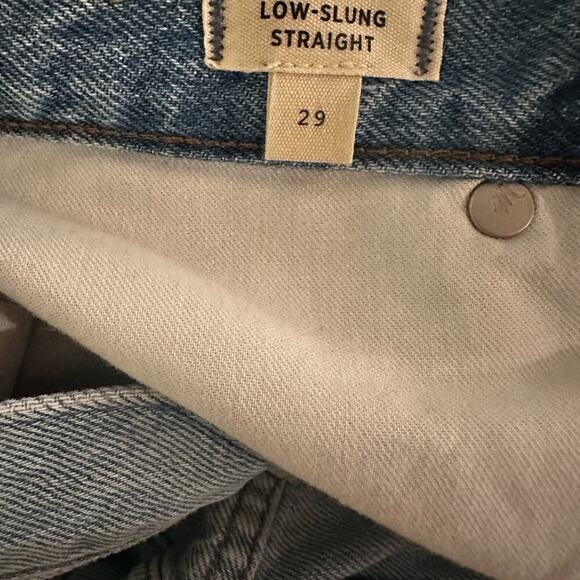 Madewell Low Slung Straight Jeans Light Wash NWT Size 29 Button Fly‎ - Picture 9 of 10